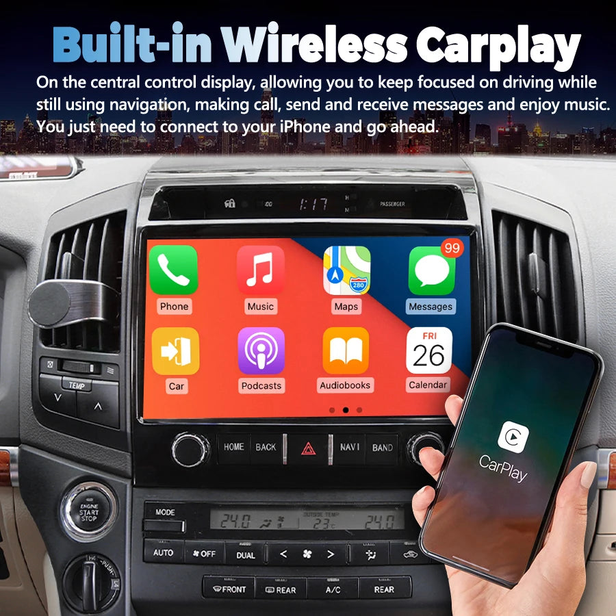 11.5inch For Toyota Land Cruiser 200 LC200 2008-2015 Car Radio Touch Screen Carplay GPS Vi