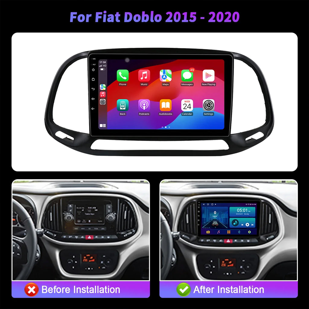Android For Fiat Doblo 2015-2020 Car Radio Automotivo Multimedia Stereo Player Wireless BT