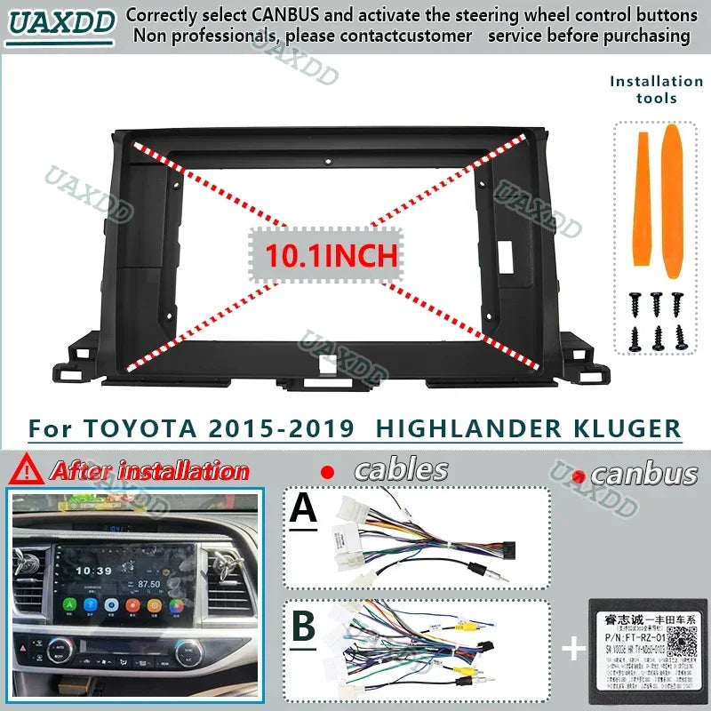 For TOYOTA 15-19 HIGHLANDER KLUGER 10.1 INCH Car Radio Android DVD Stereo audio screens GP