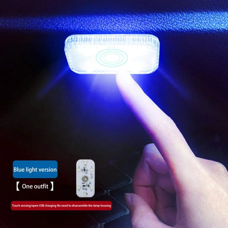 LED Touch Lights Small Wireless Car Interior Lights Auto Design Roof Reading Lamp For Storage Box Wireless Magnetic USB Charging