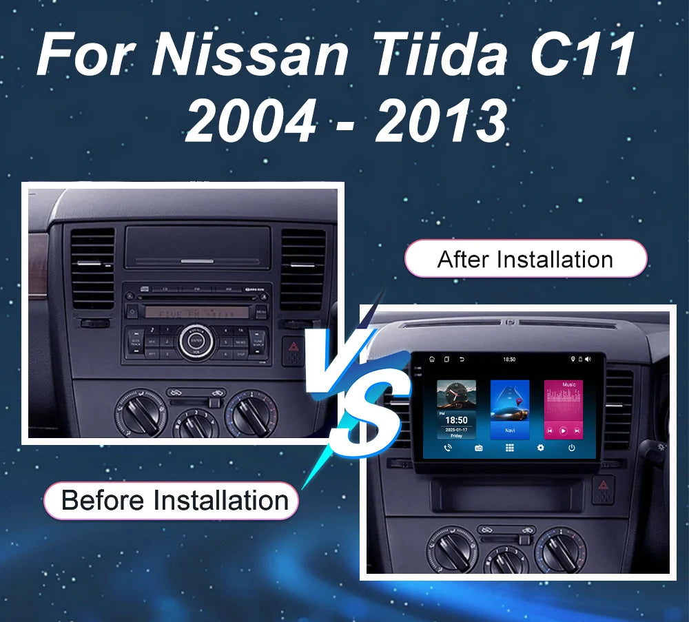 Car Android 15 Radio Stereo For Nissan Tiida C11 2004-2013 Auto Multimedia Video Player GP