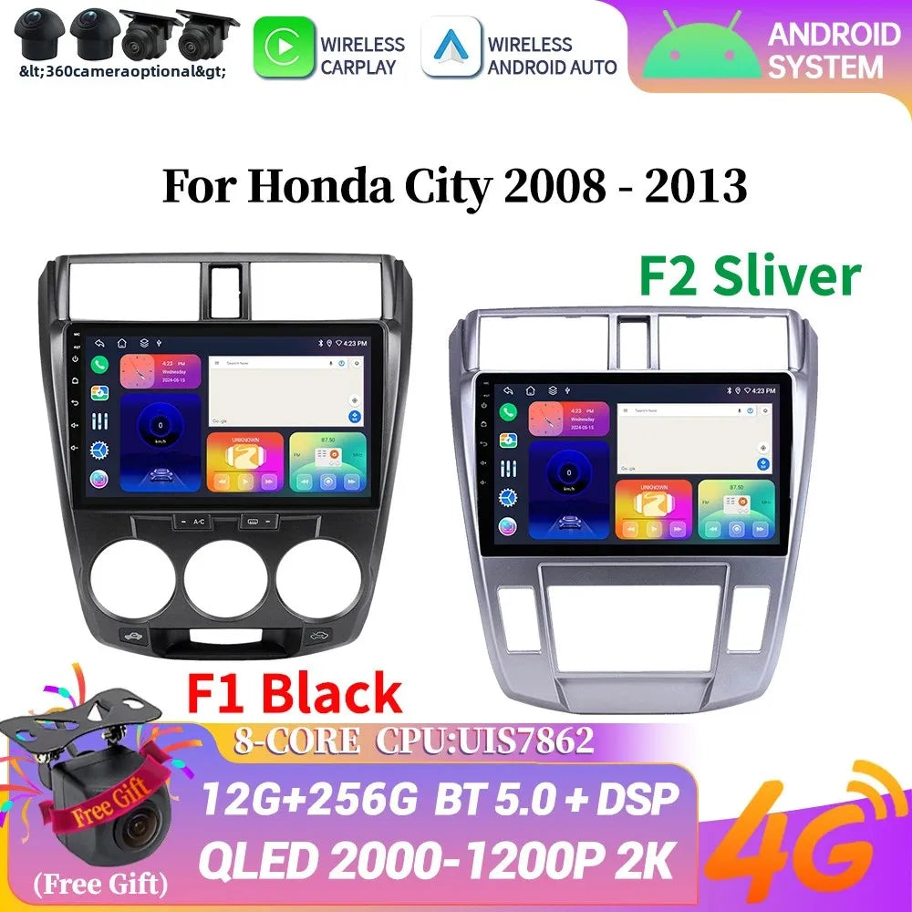 Android 14 For Honda City 2008 - 2013 Car Radio Central Multimedia Navigation Wireless Blu