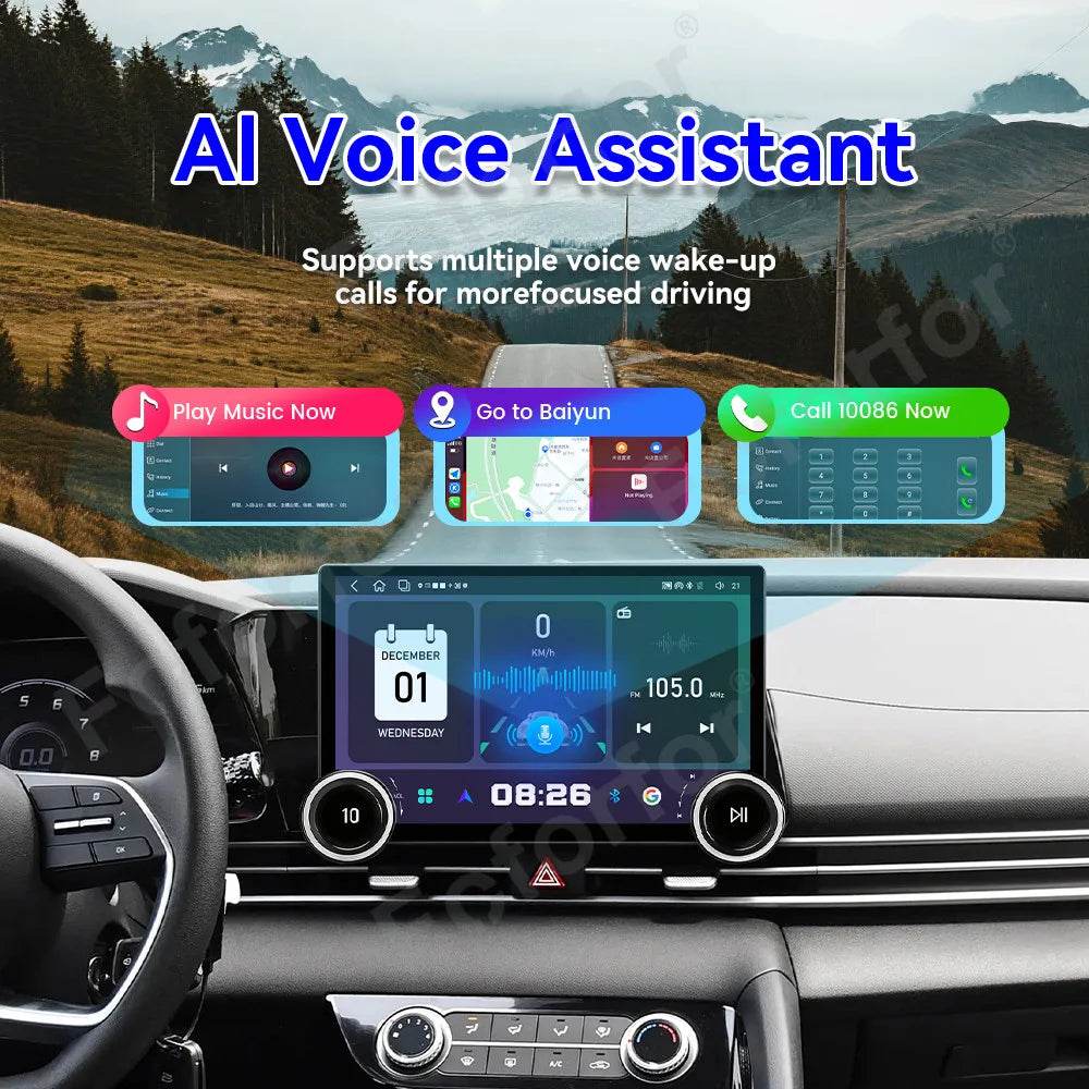 Large Screen Smart Stereo 11.5 Inch Android 15 HD Touch CarPlay Android Auto GPS Multimedi