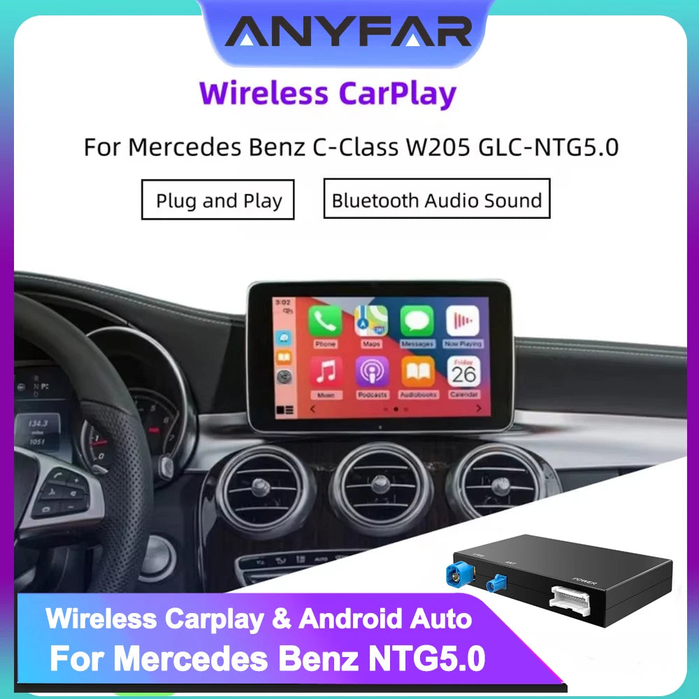 For NTG 5.0 Wireless CarPlay Adapter Android Auto Module For Benz For C GLC W205 A CLA GLA