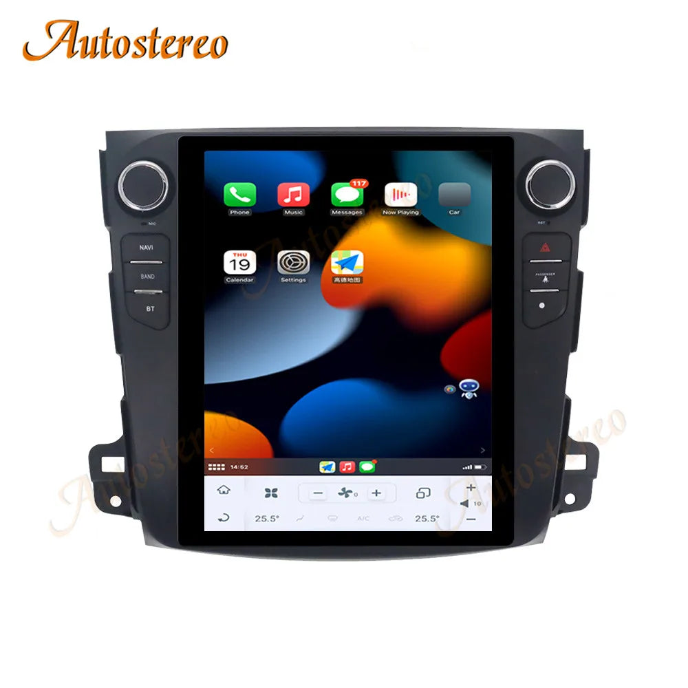 Carplay Android 13 Qualcomm 665 For Mitsubishi Outlander 2006-2012 Tesla Screen Car GPS Na