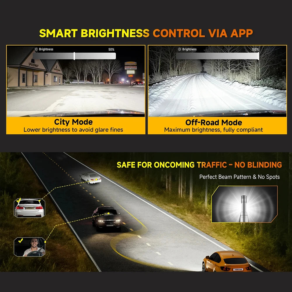 APP Control H7 Car Headlight Bulbs H4 LED Turbo Headlight H1 H11 9005 HB3 9006 9012 LED Ca