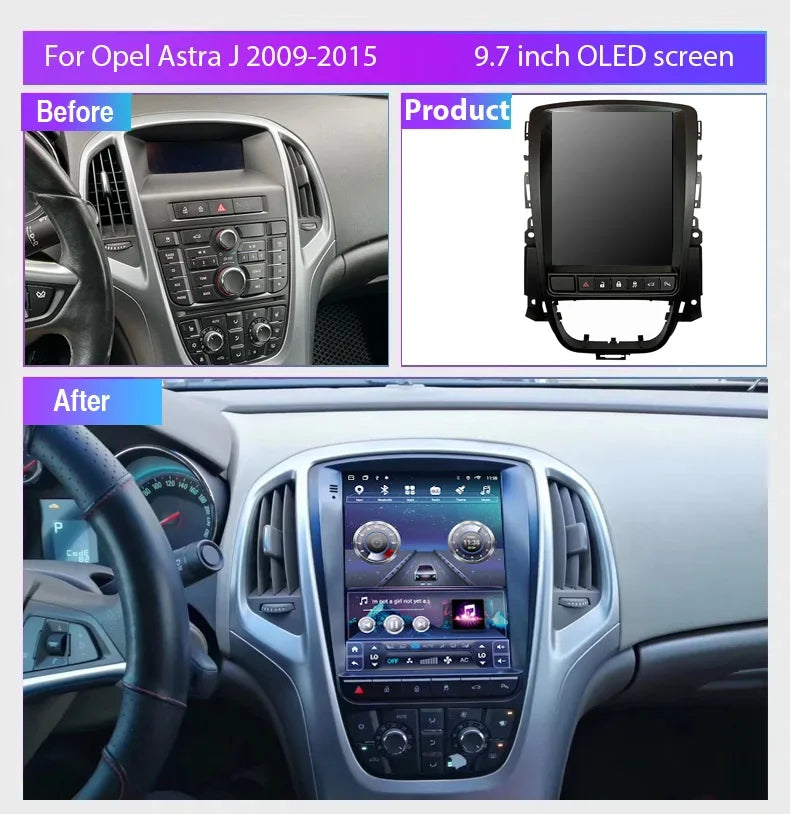 Android 16 For Opel Astra J 2009 - 2015 Car Radio carplay Multimedia Video Player GPS Tesl