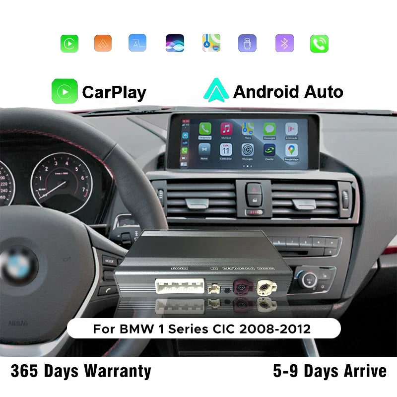 Wireless Radio CarPlay For BMW 1 Series CIC E81 E82 E87 E88 2008-2012 Android Auto Mirror