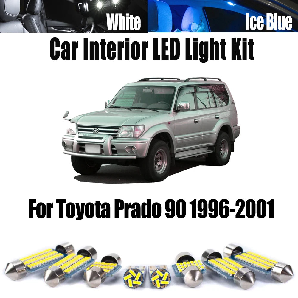 13-Piece LED Interior Light Kit for Toyota Prado 90 1996-1999 - Canbus Dome Map Door Trunk Bulbs | AUTOKITSHOP