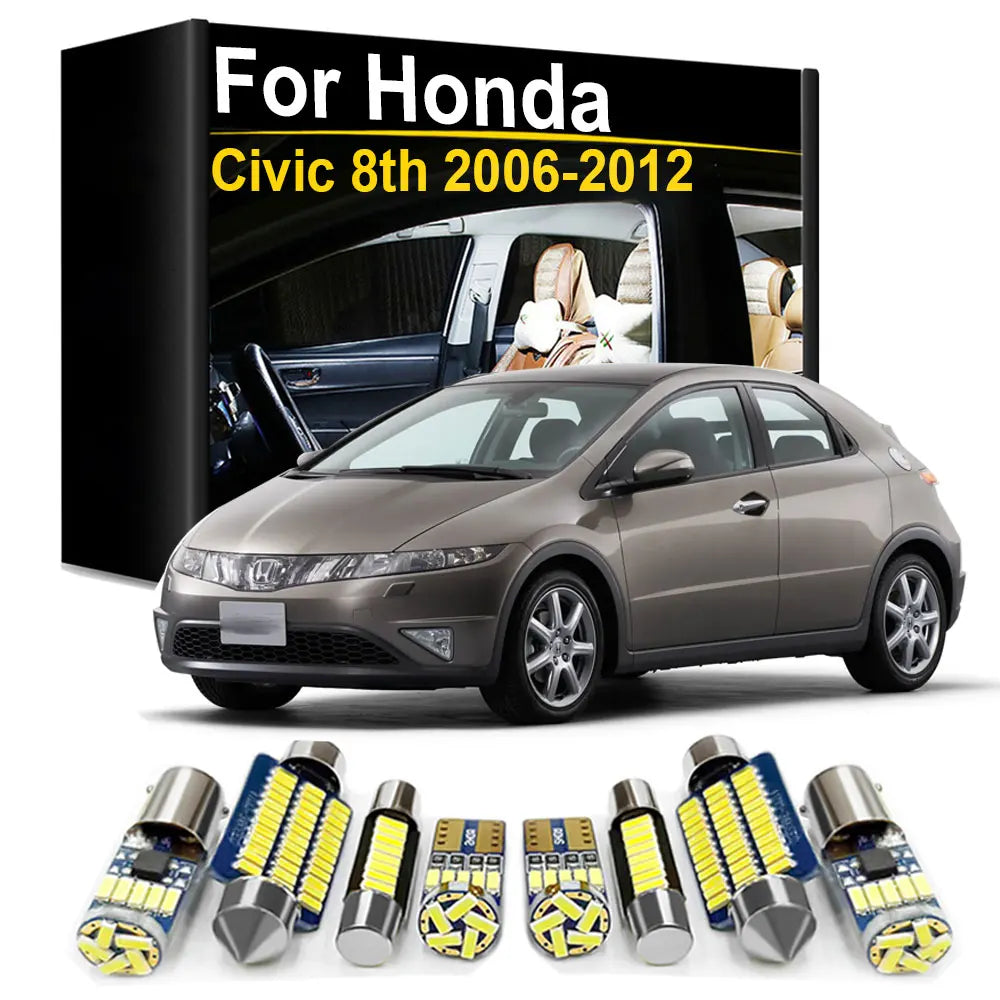 8-Piece LED Interior Light Kit for Honda Civic 8 MK8 8th Generation - Canbus Error-Free Bulbs | AUTOKITSHOP