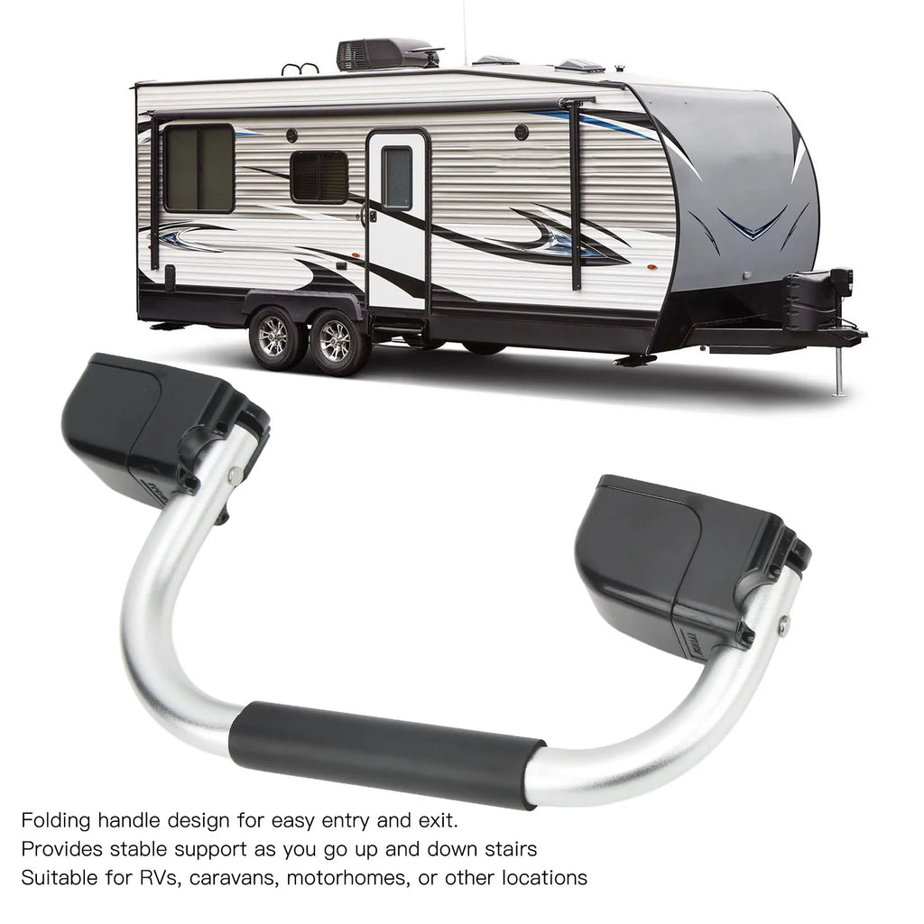 Folding RV Assist Handle with EVA Grip Aluminum Alloy Entry Door Hardware for Caravan Motorhome  - Automotive LED Light