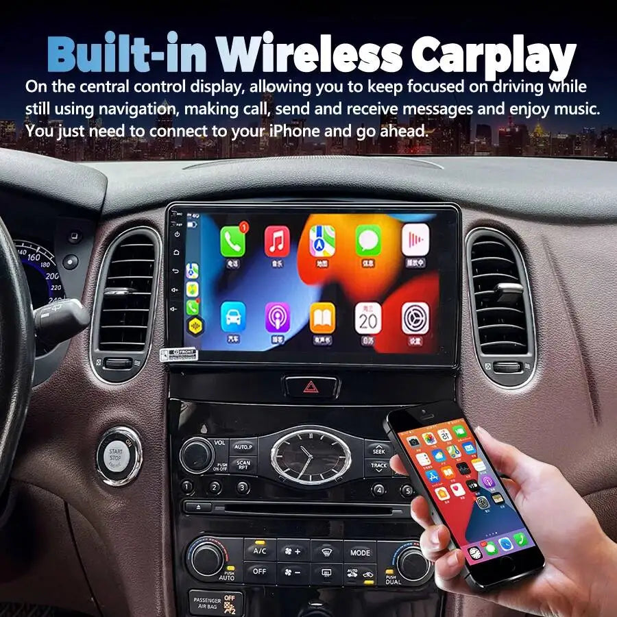 9 Inch For Infiniti QX50 EX25 2013-2020 Car Radio GPS Navi Android Auto Stereo Multimedia