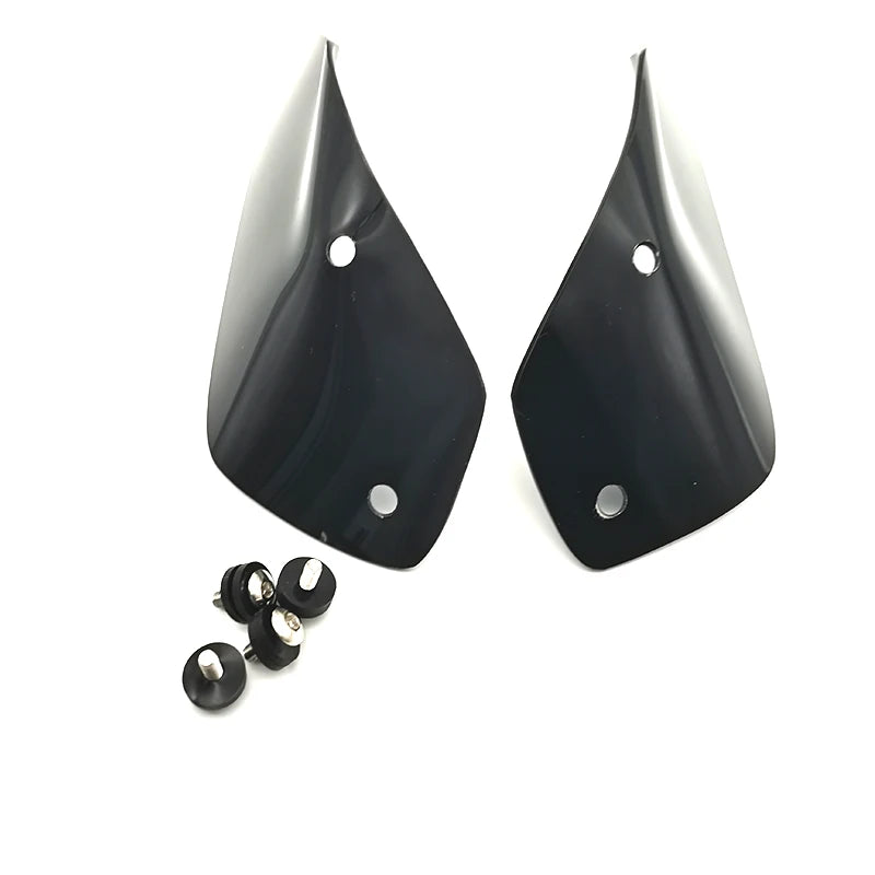 1 Pair Black ABS Plastic Motorcycle Windscreen Wind Deflector With Mounting Bolt