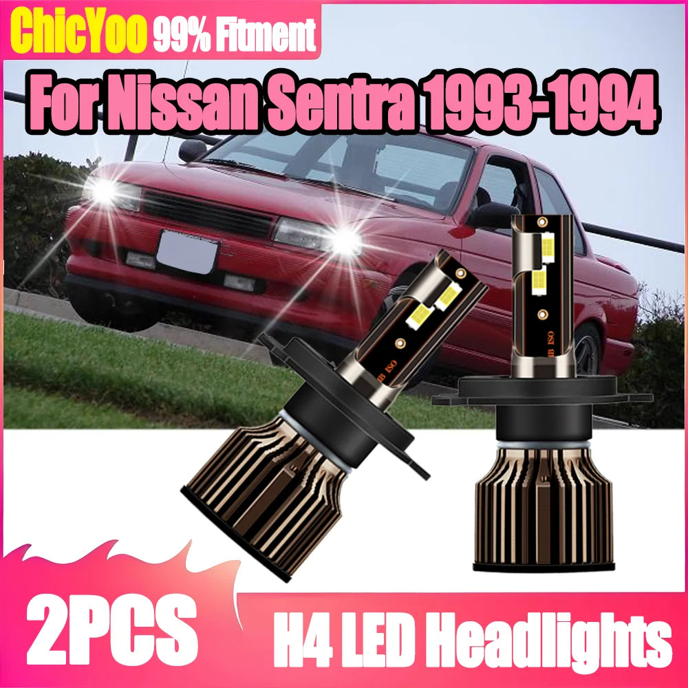 Car Headlamps 6500K White H4 High Low Beam LED Headlights Plug and Play 3570 CSP Chips 12V
