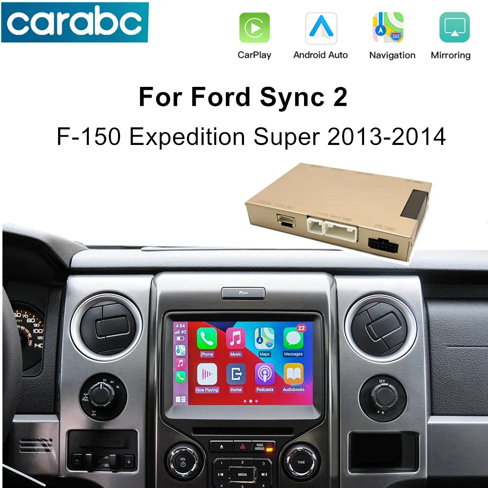 CARABC Wireless CarPlay Android Auto Mirror Link AirPlay Car Play For Ford F-150 Expeditio