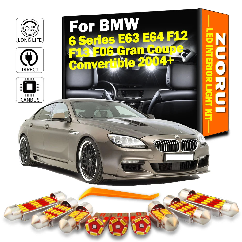 LED Interior Light Kit for BMW 6 Series E63 E64 F12 F13 F06 Gran Coupe Convertible Car Accessories Led Bulbs - Canbus...