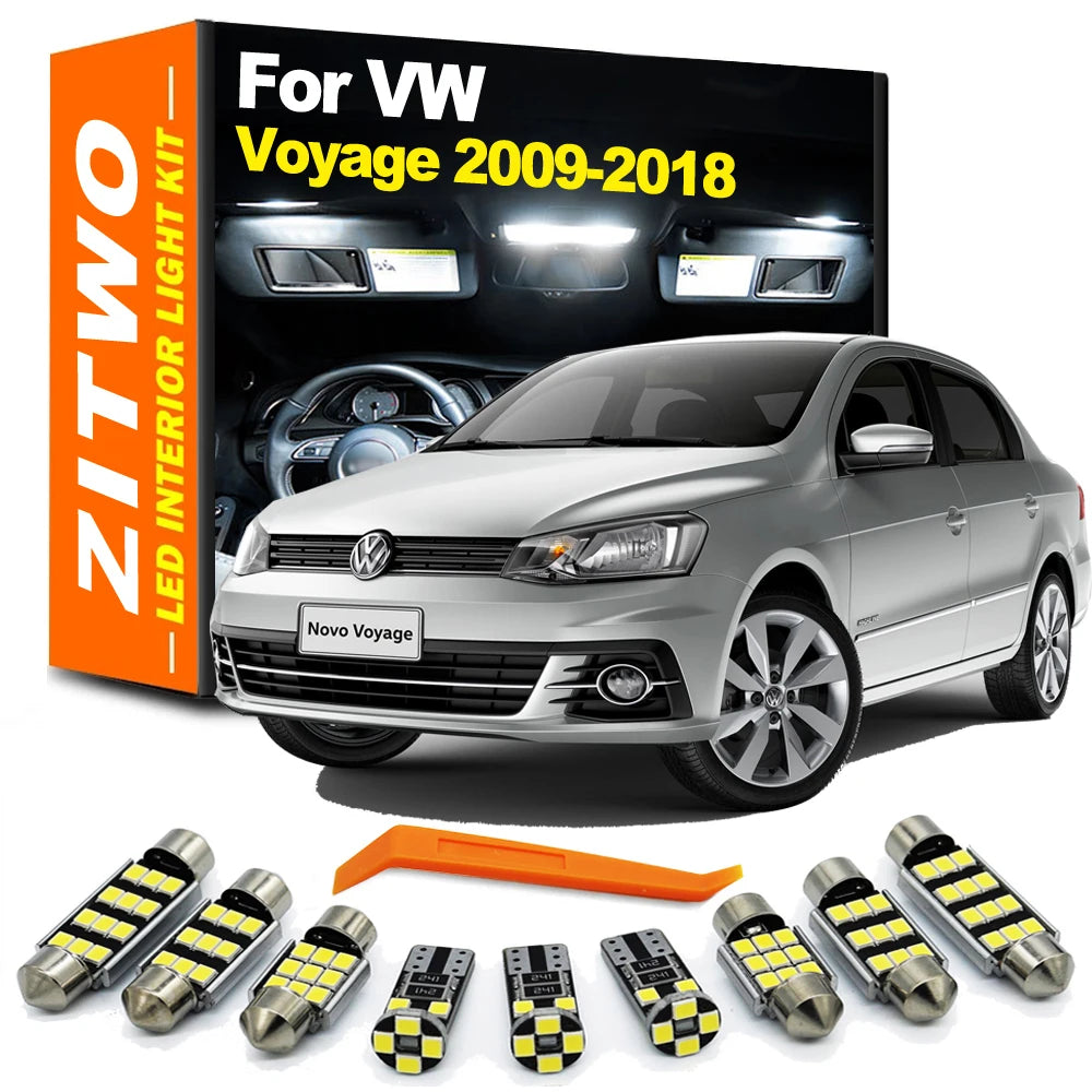 ZITWO 10Pcs LED Interior Trunk Dome Map Reading Light Bulb Kit For VW Volkswagen Voyage 2009- 2012 2013 2014 2015 2016 2017 2018