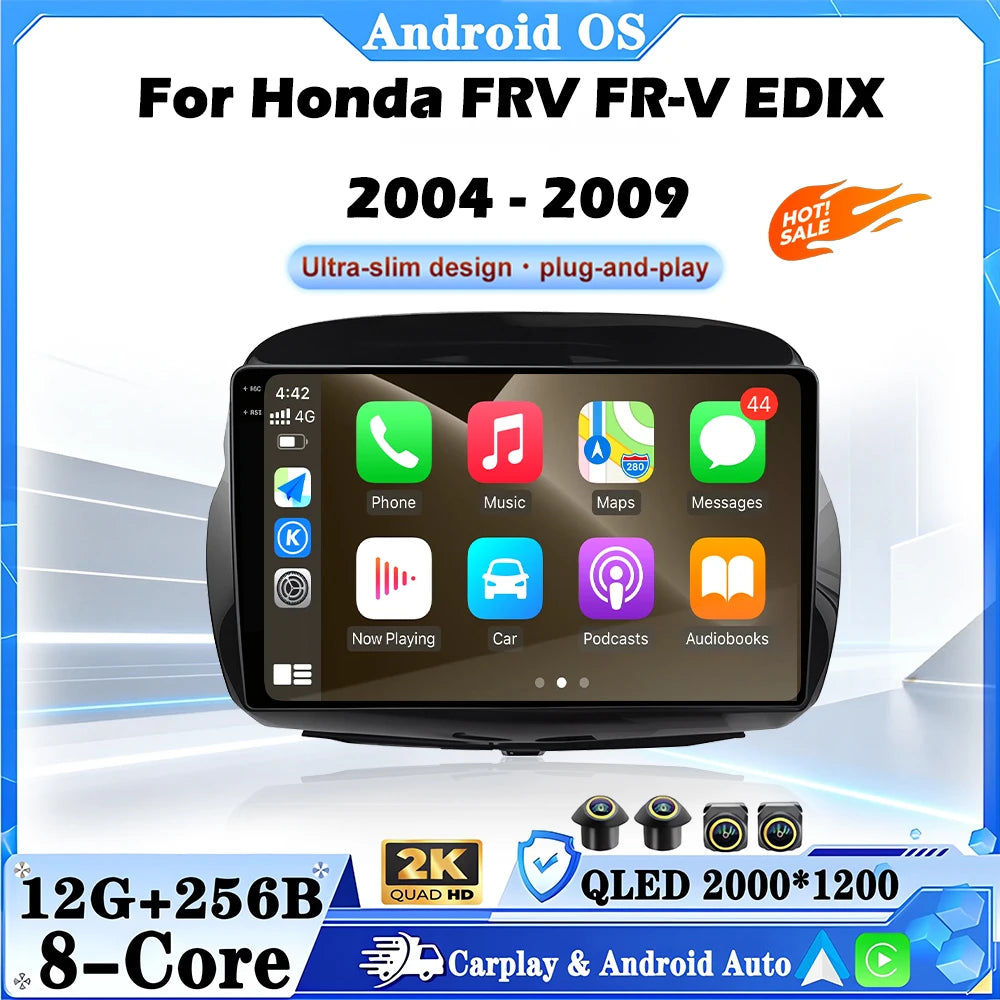 Android 16 For Honda FRV FR-V EDIX 2004-2009 Car Radio Multimedia GPS Navigation Carplay A