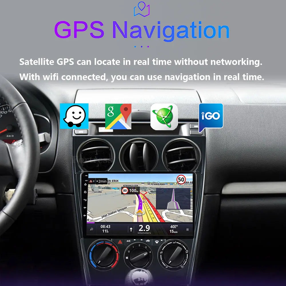 9" android 16 For Mazda 6 2002 2003 2004 2005 2006 2007 2008 Multimedia Car DVD Player Nav
