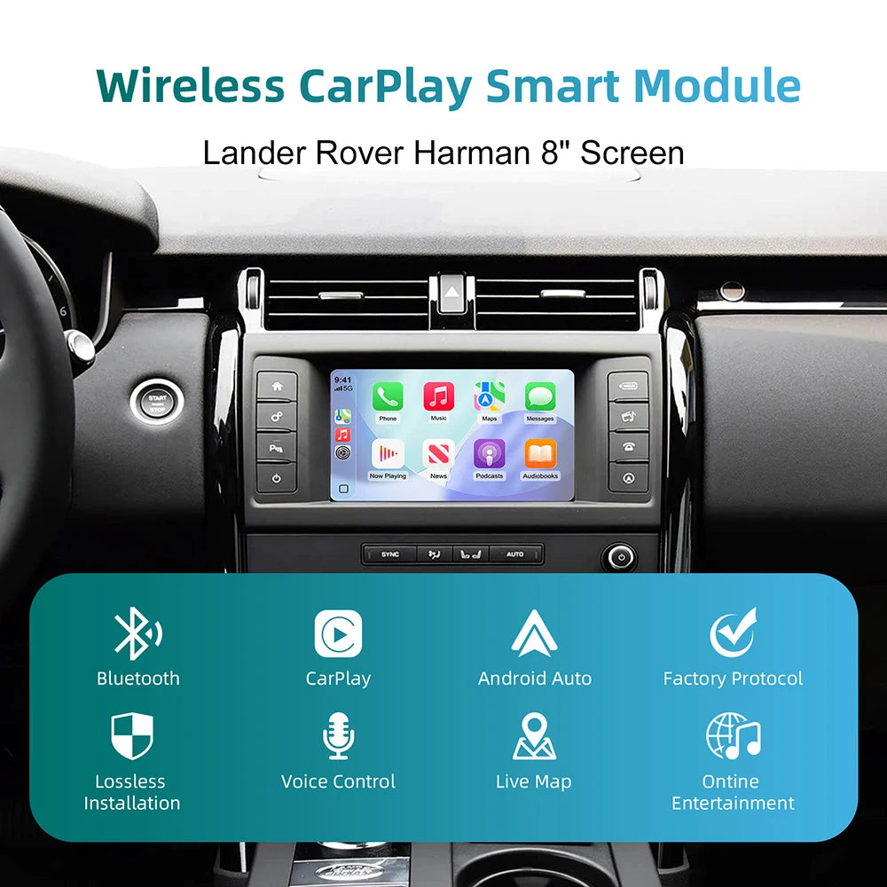 Wireless CarPlay Android Auto retrofit kit decoder box CarPlay Interface for Lander Rover  | AUTOKITSHOP