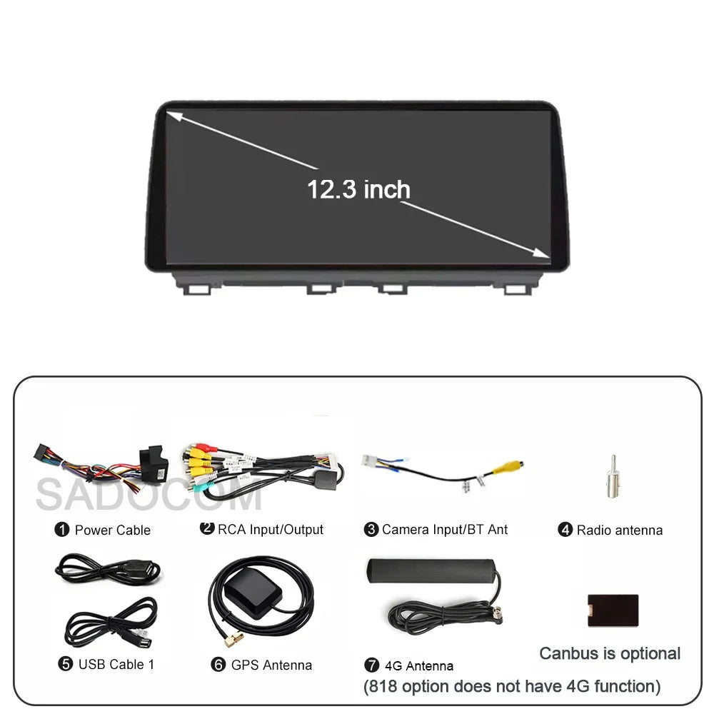 12.3" Car Radio GPS Stereo 8G+128GB CarPlay 720P WiFi Autoradio For Mazda3 Axela BM 2013-2019 - Android Navigation Syste