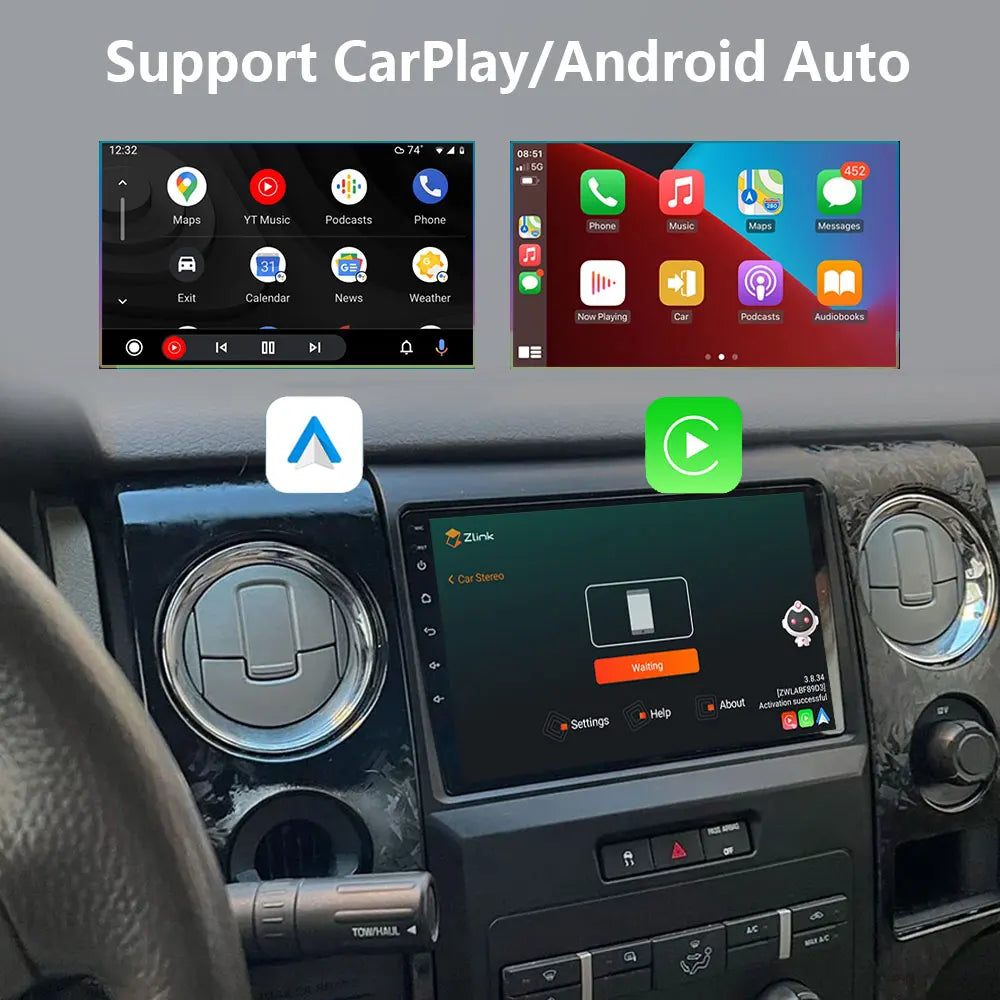 Android 16 Car Radio For Ford F150 P415 Raptor 2008 - 2014 QLED 2DIN Head Unit GPS NAVI BT
