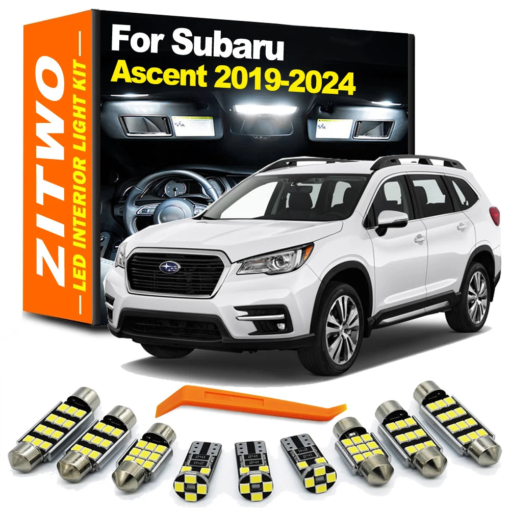 ZITWO 19Pcs Complete LED Bulb Interior Dome Map Door Sun Visor Light Kit For Subaru Ascent 2019 2020 2021 2022 2023 Accessories