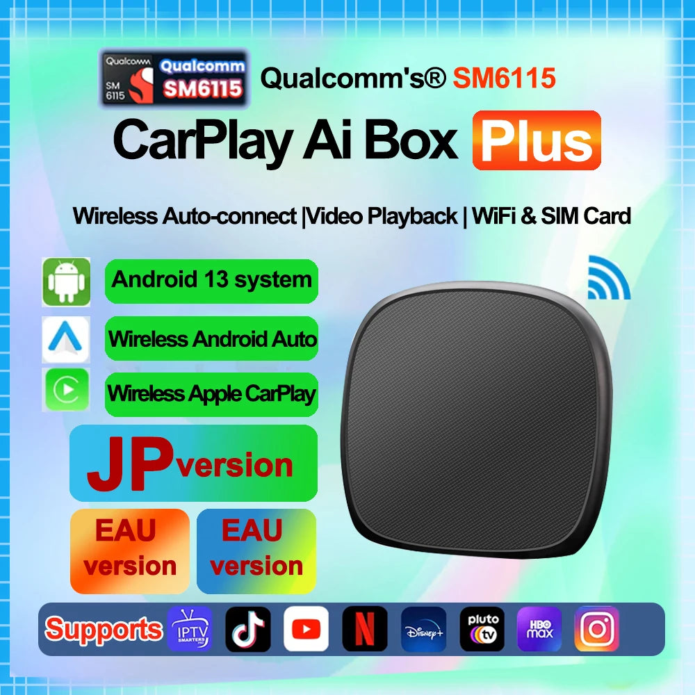 Android 13 Box Support Netflix For YouTube Wireless CarPlay Android Auto Ultra 8+128G 4G L