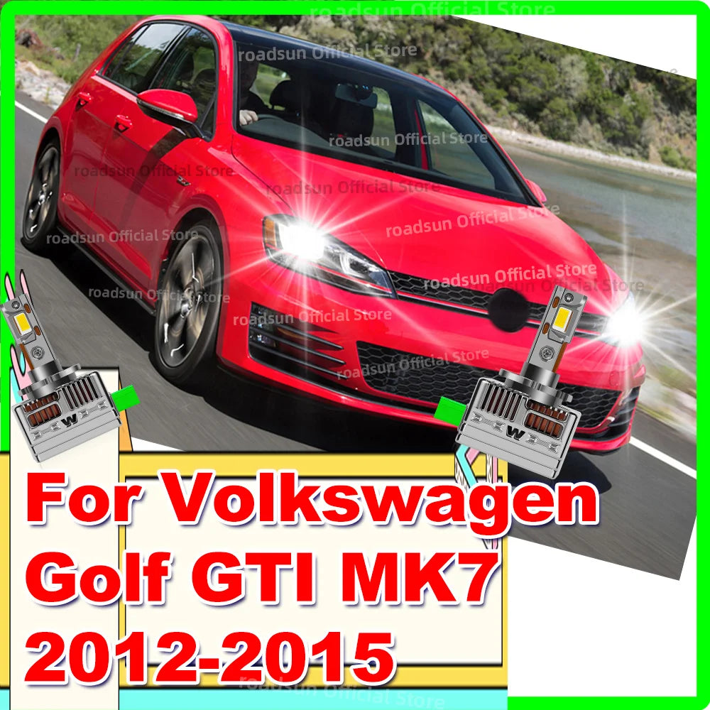 LED Headlight Canbus 50000LM Auto Xenon Lamp Upgrade Bulbs for Volkswagen Golf GTI MK7 201