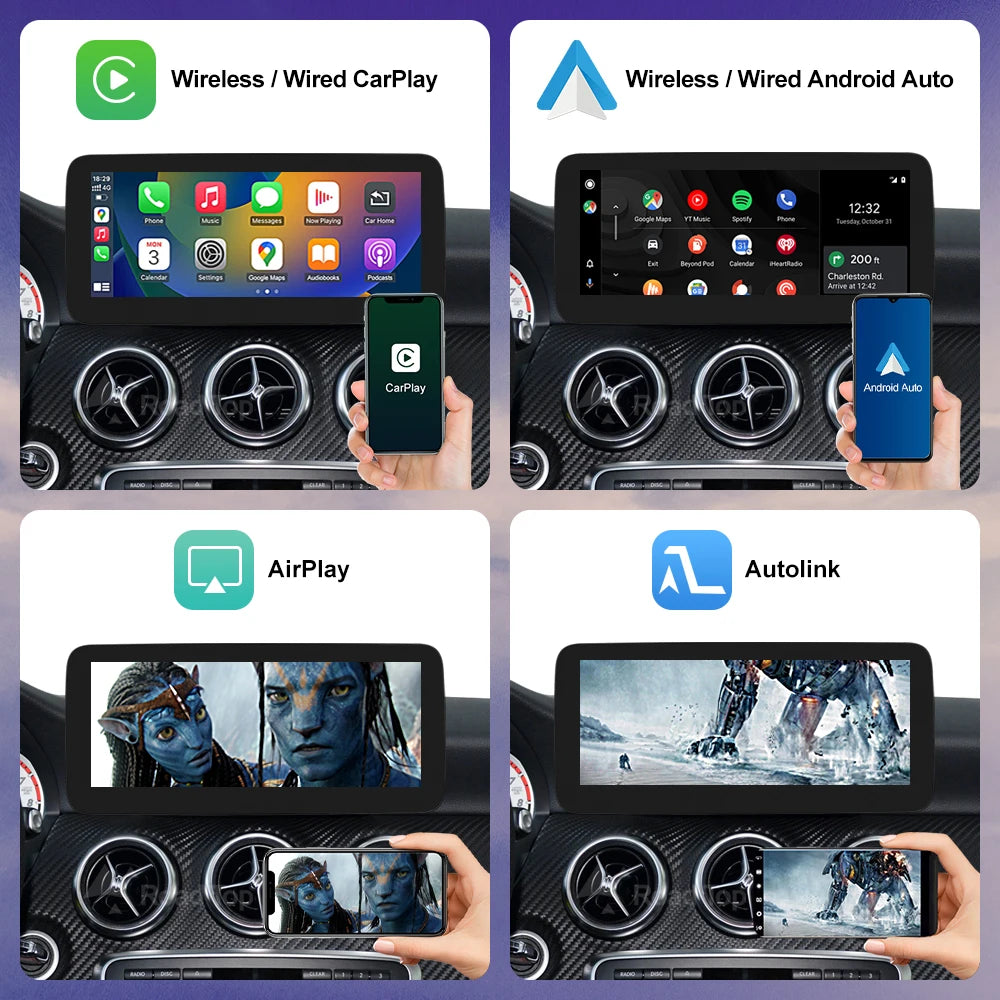 Wireless CarPlay Android Auto Car Multimedia Touch Screen for Mercedes Benz A B Class CLA  | AUTOKITSHOP