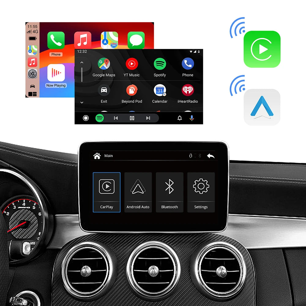upgrade Wireless Carplay Android Auto For Mercedes NTG4.5 Becker W177 Benz W204 A B C E G  | AUTOKITSHOP