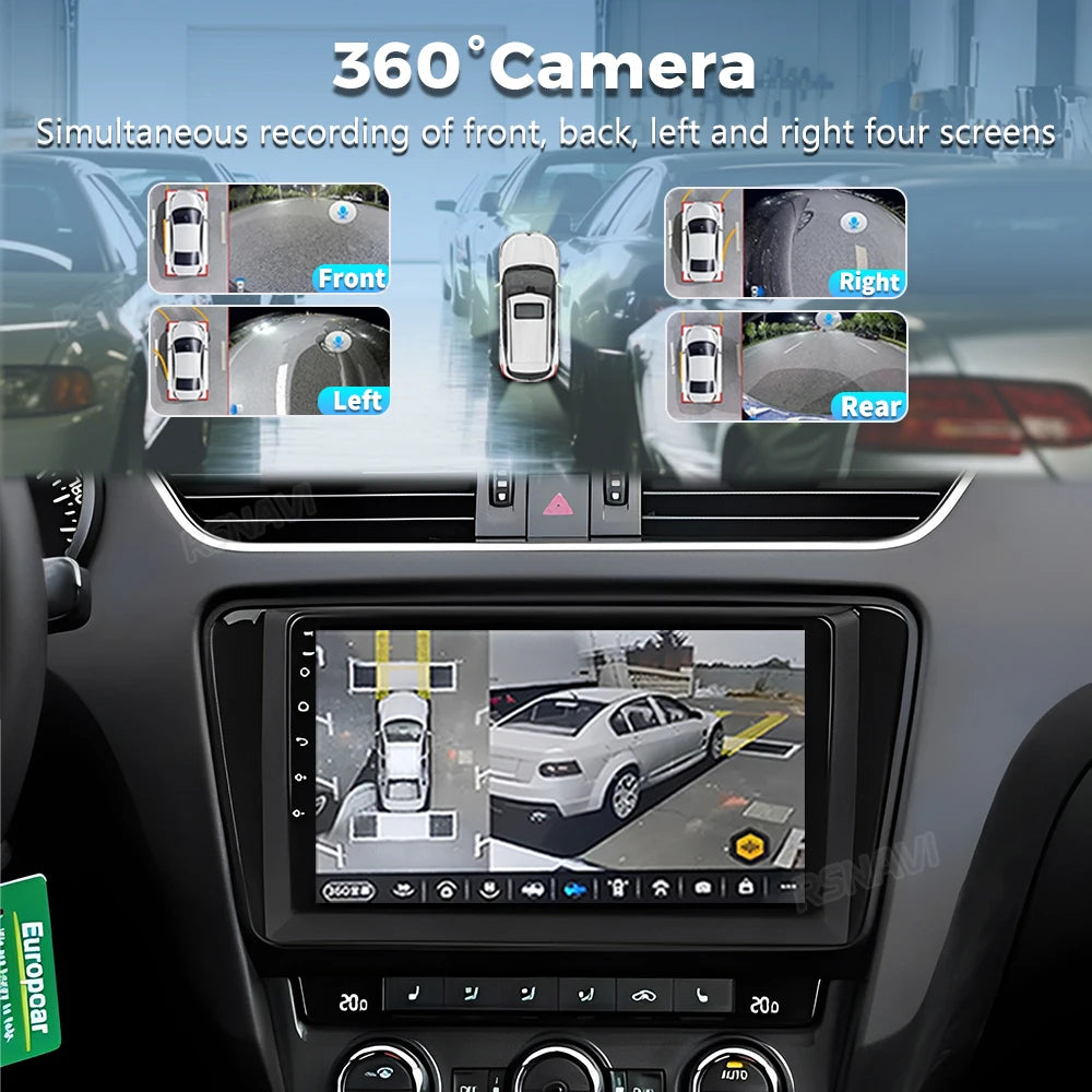 Android 16 For Skoda Octavia 2 A5 2007-2014 2K QLED Android Car Radio Multimedia Video Pla