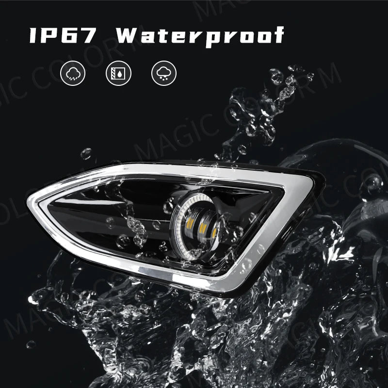LED Fog Lamps For Ford Edge 2015 2016 2017 2018 DRL Daytime Running Lights Angel Eyes Halo | AUTOKITSHOP