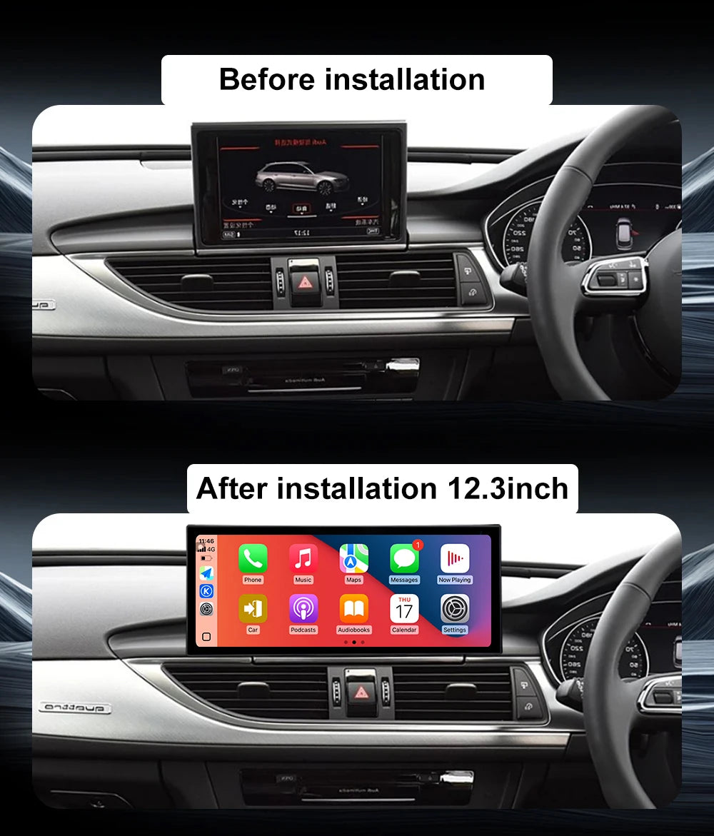 GPS 12.3 Inch Navigation GPS 4G Ultra-thin Right Hand Drive For Audi A6L 2012-2018 Android