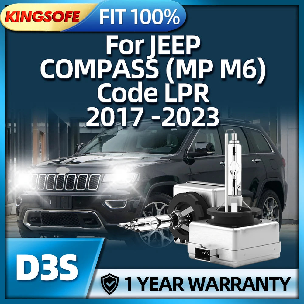 12V 35W HID Bulb Xenon Headlight D3S Car Lamp 6000K For JEEP COMPASS (MP M6) Code LPR 2017