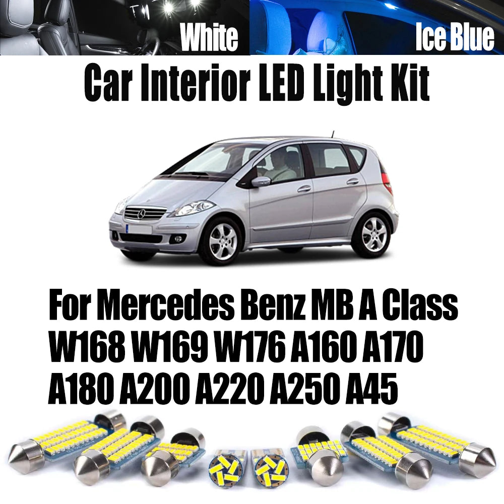 LED Interior Light Kit for Mercedes Benz MB A Class W168 W169 W176 A160 A170 A180 A200 A220 A250 A45 Car Reading Bulb...