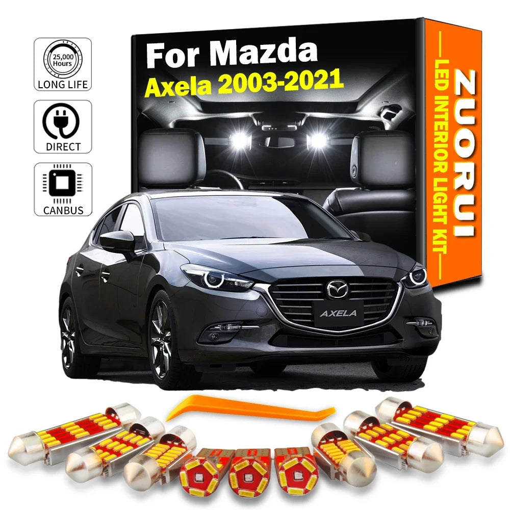 LED Interior Light Kit for Mazda Axela 2003-2015 - Canbus Dome Map Door Trunk Bulbs | AUTOKITSHOP