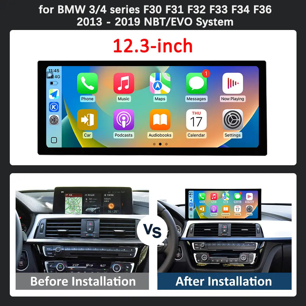 Carplay Android 16 for BMW 3/4 series F30 F31 F32 F33 F34 F36 2013 - 2019 NBT/EVO System G