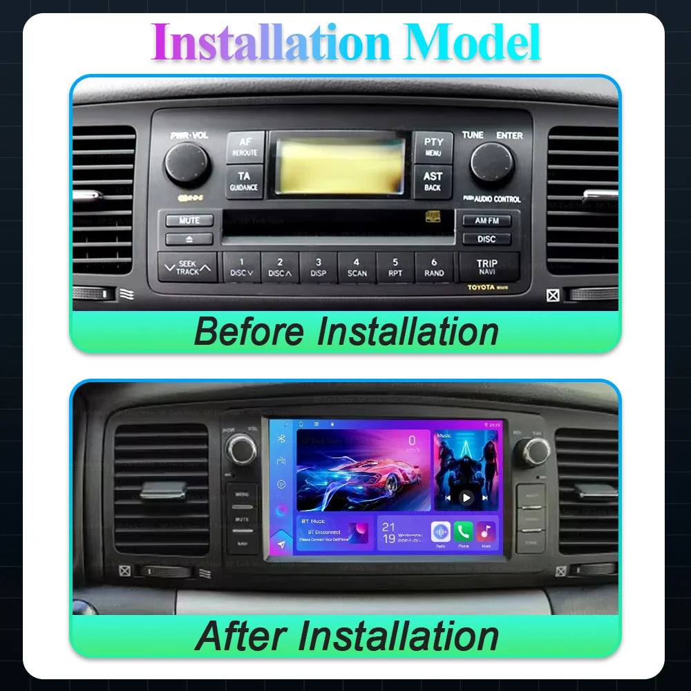 Car Radio Android 16 For Toyota Corolla E120 2003-2006 Byd F3c Carplay Multimedia 7'' Play | AUTOKITSHOP