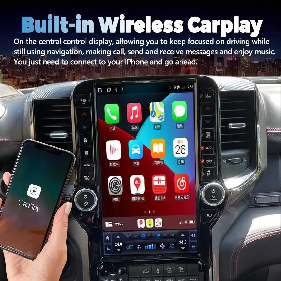 13.6inch For Dodge Ram 2019-2021 GPS Carplay Car Multimedia Video Player Stereo Navi Audio | AUTOKITSHOP