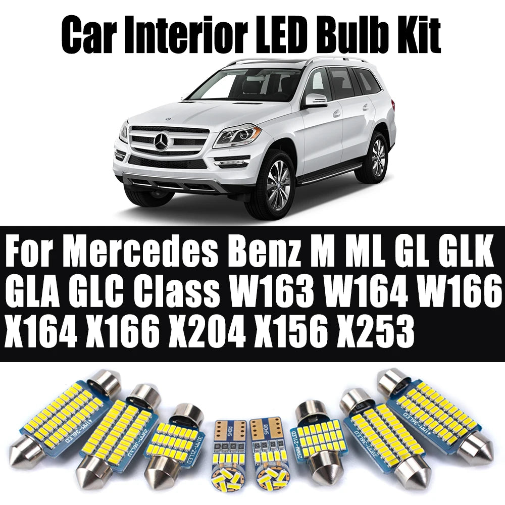 LED Interior Light Kit for Mercedes Benz M ML GL GLK GLA GLC Class W163 W164 W166 X164 X166 X204 X156 X253 Car Bulbs ...