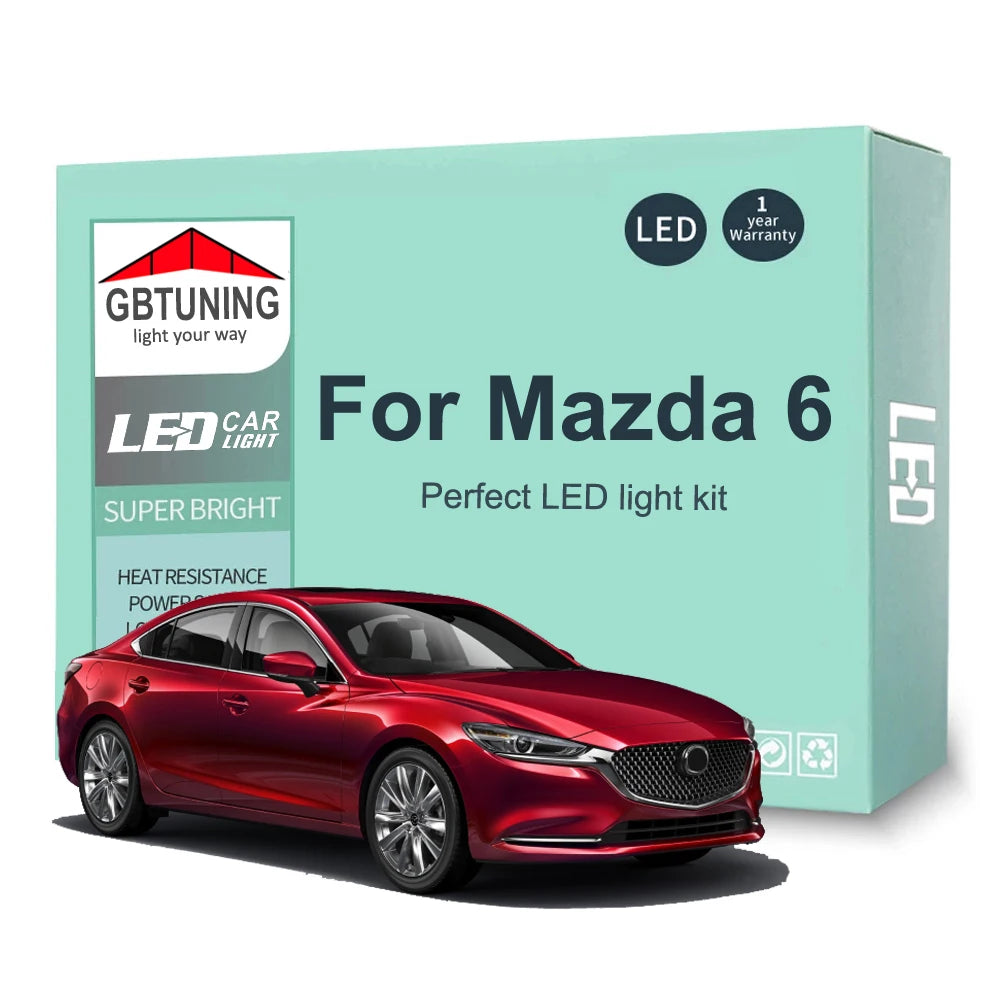 LED Interior Light Kit for Mazda 6 Mazda6 2002-2017 - Canbus Dome Map Door Trunk Bulbs | AUTOKITSHOP