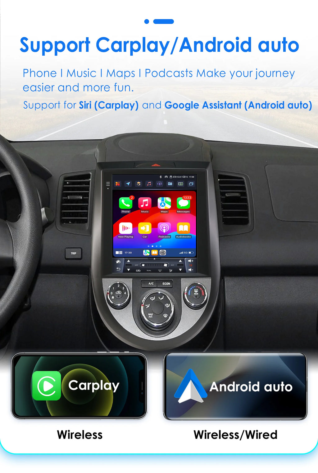Android 14 Car radio for KIA SOUL 2010 - 2013 Multimedia Video player Carplay Android Auto