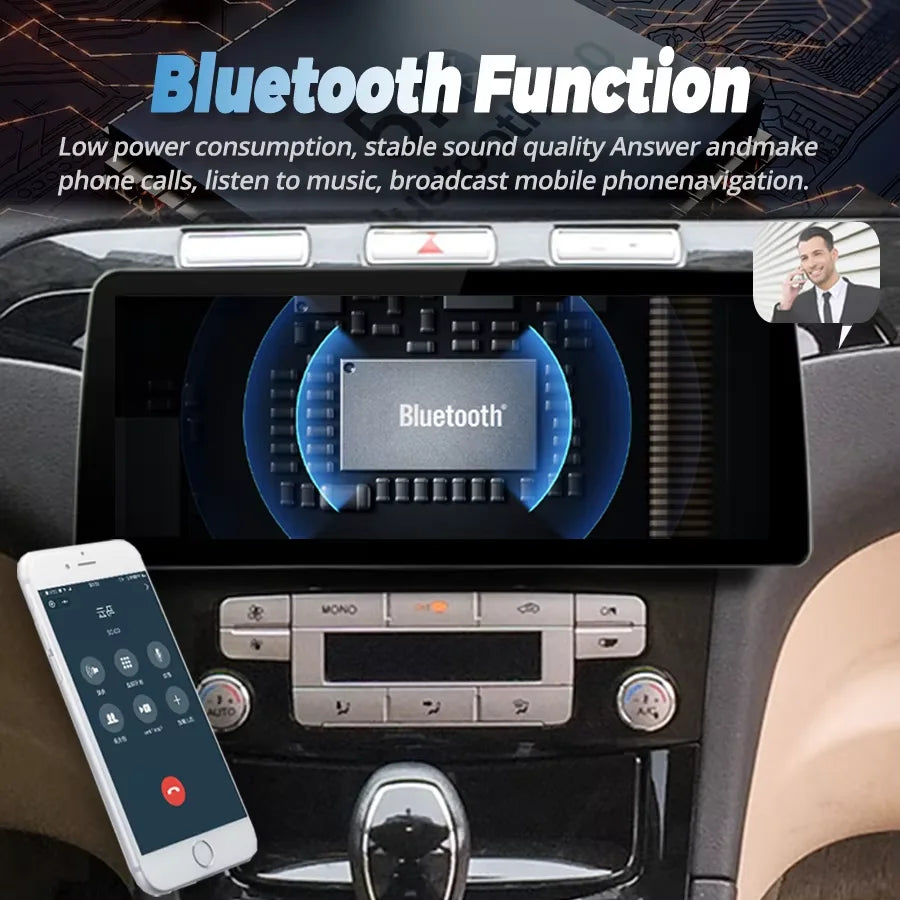 12.3inch Android 14 Qled Screen For Ford S Max S-MAX 2007 - 2015 GPS Car Radio Multimedia