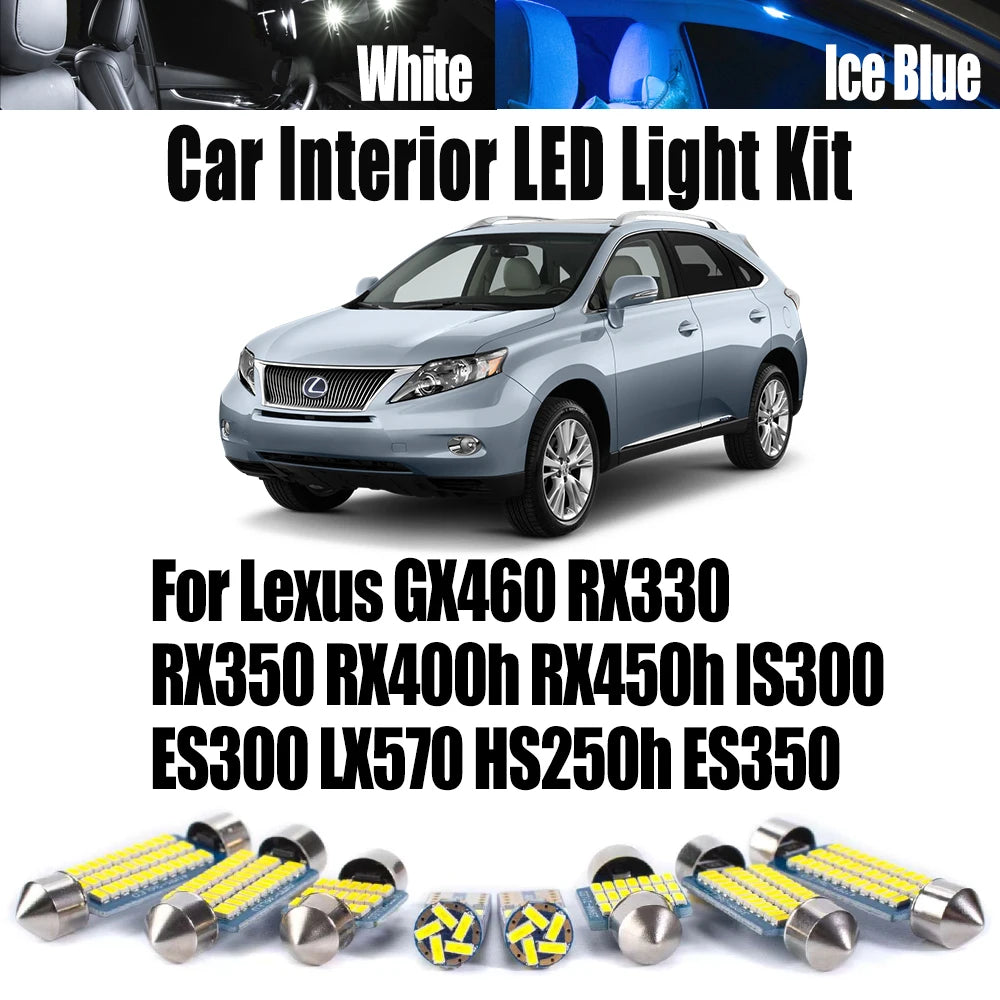 LED Interior Light Kit for Lexus GX460 RX330 RX350 RX400h RX450h IS300 ES300 LX570 HS250h ES350 Courtesy Bulb - Canbu...