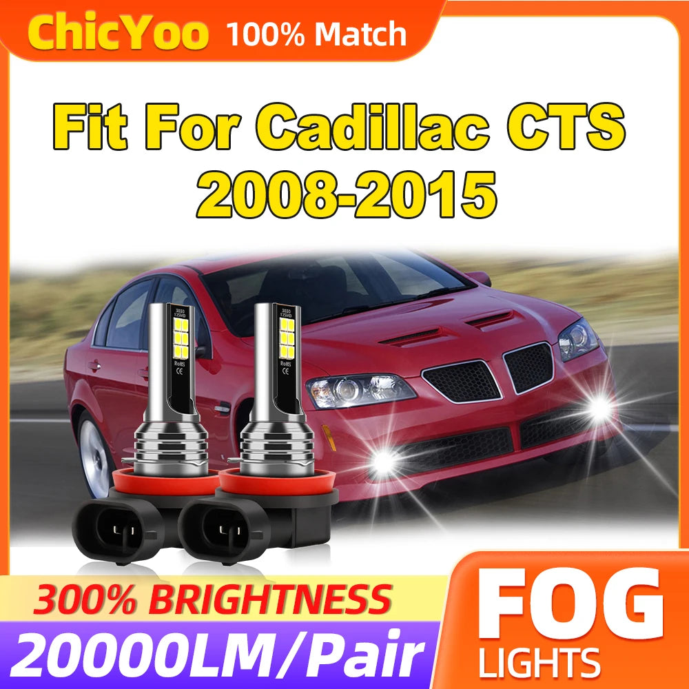60W Fog Lights 20000LM Canbus Fog Lamps 12V 6000K Plug And Play Fit For Cadillac CTS 2008