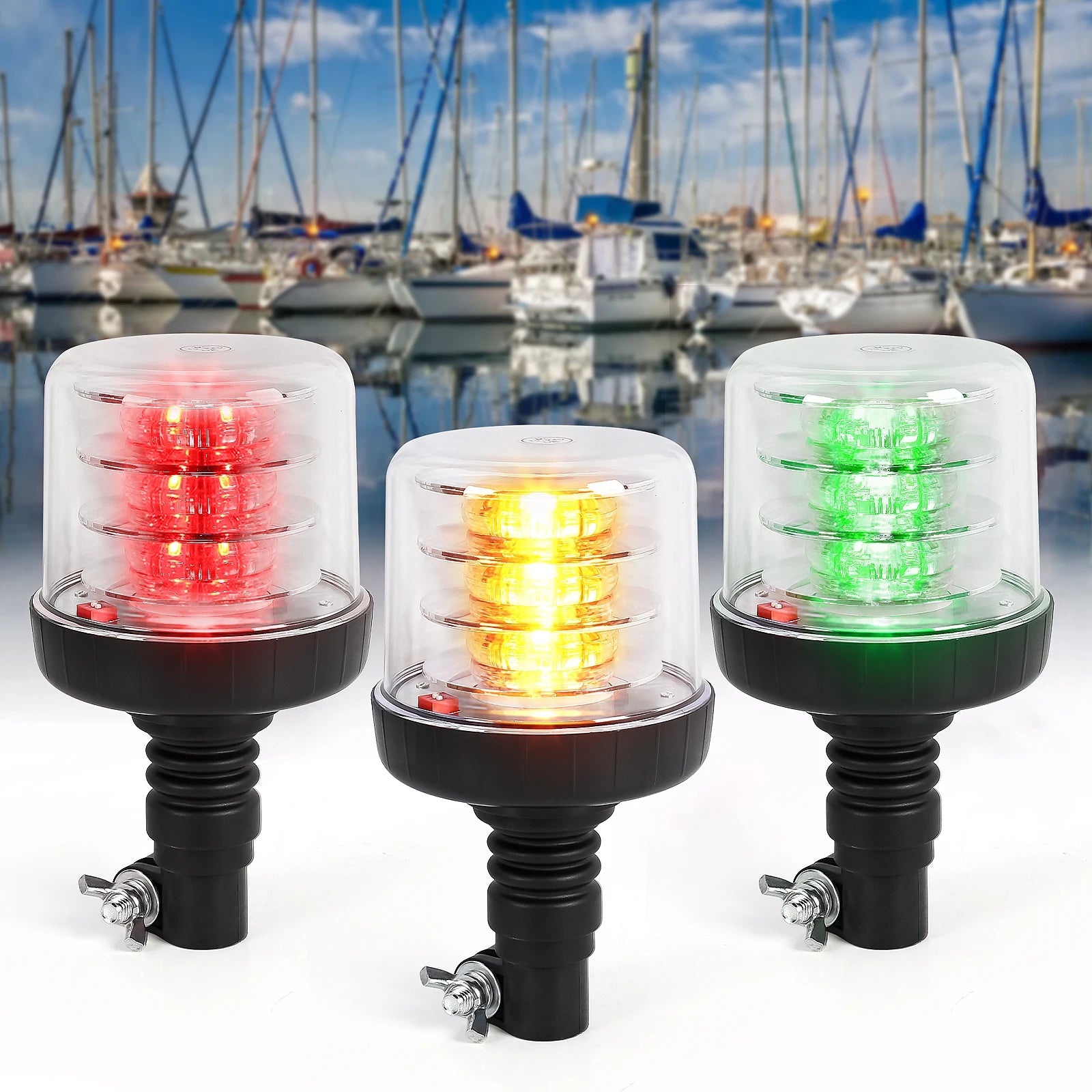 Emergency LED Strobe Light Car Truck Roof Top Warning Light Safety Yacht Flexible Rotate F | AUTOKITSHOP