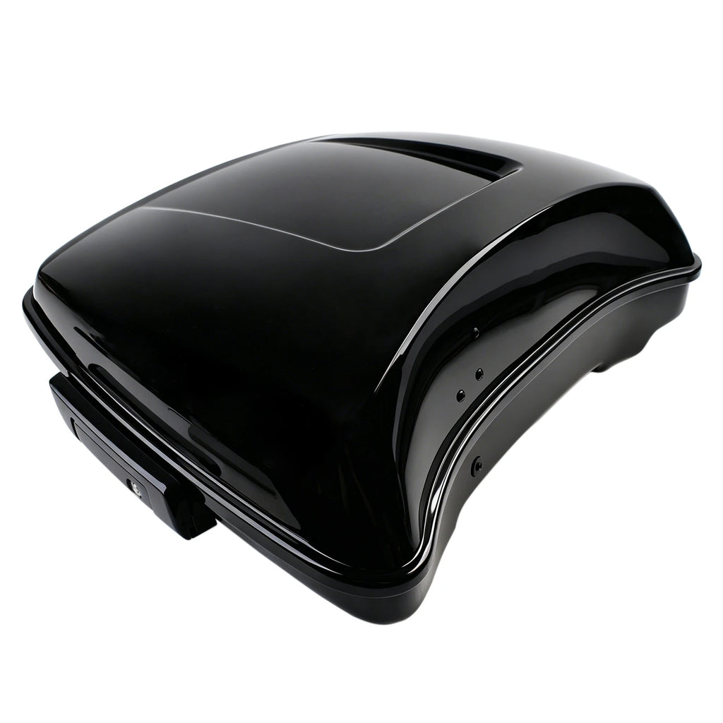 Motorcycle Black Razor Tour Pak Trunk Hard Luggage With Latch For Harley Touring Road King Stree - Automotive LED Light