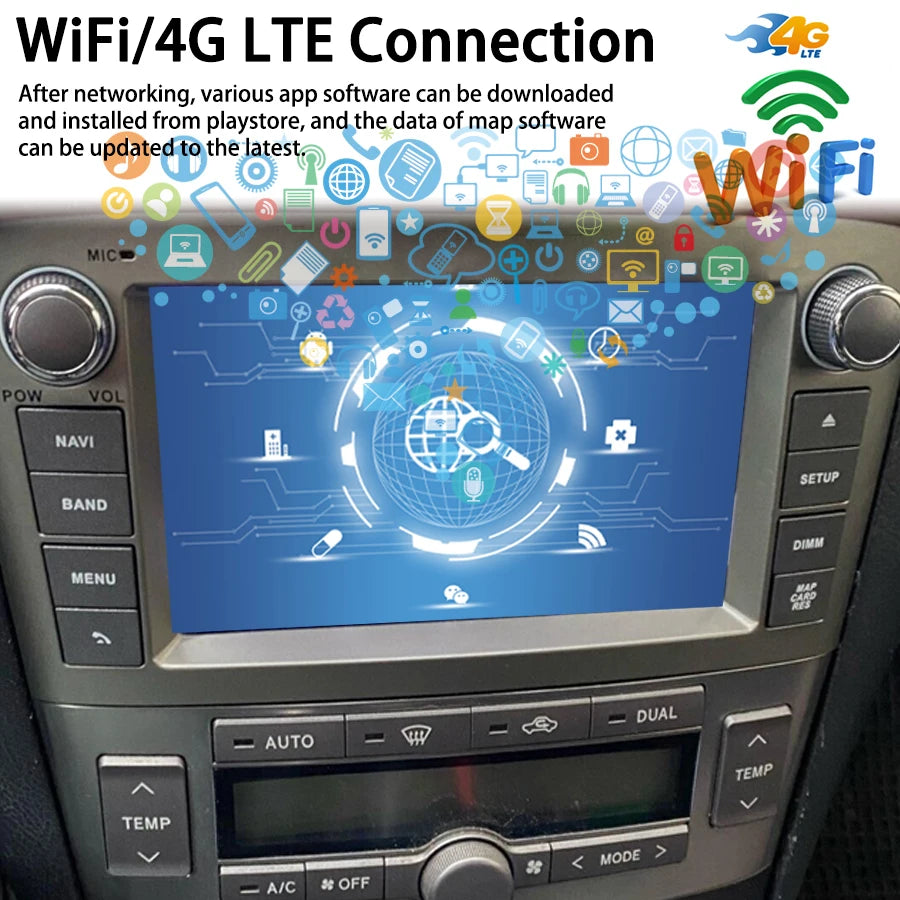 For Toyota AVENSIS 2007 2006 2005 128GB 2Din Android 15 Car Radio Stereo Screen GPS CarPla