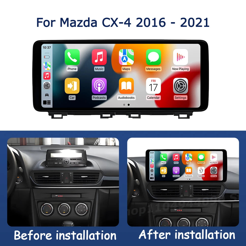 QLED 2400*900P Car Touch Display Screen for Mazda CX-4 2016 - 2021 Multimedia Radio Player